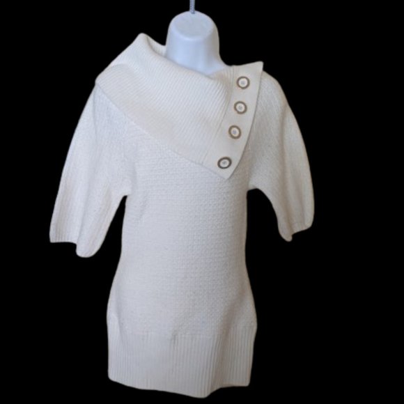 GUESS Long Wool Blend Ivory White Sweater Size Medium - Picture 1 of 4